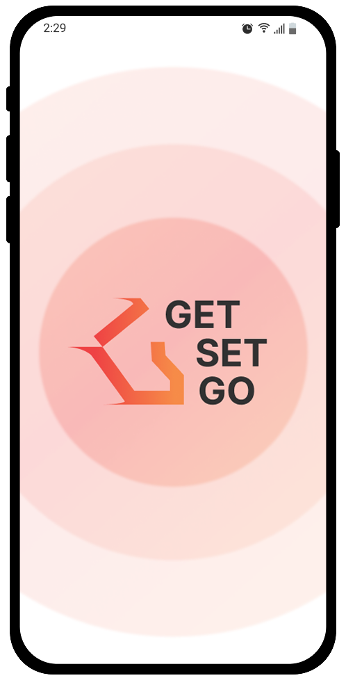 Get Set Go app splash screen with logo