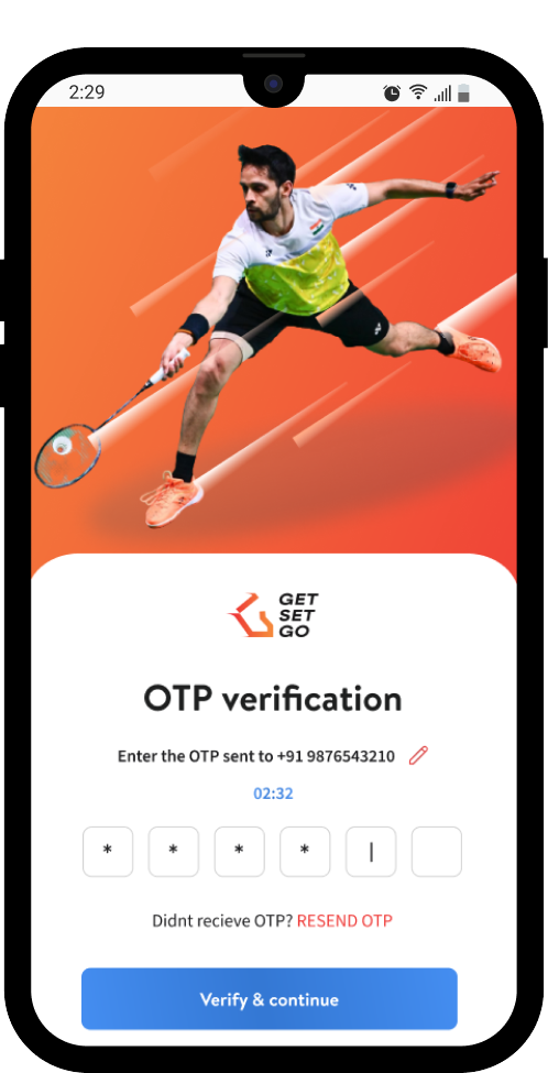 OTP verification screen