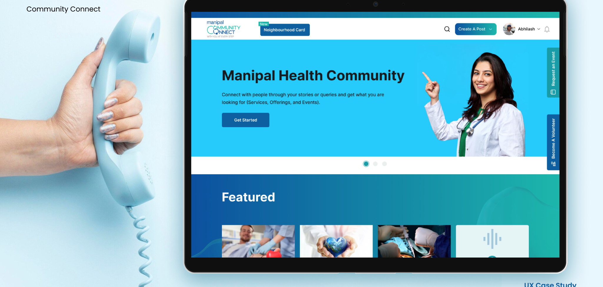 Manipal Health Community portal homepage